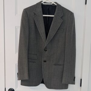 Vintage Hugo Boss Wool Blazer Herringbone Sport Coat Men’s Size 50 / 40R